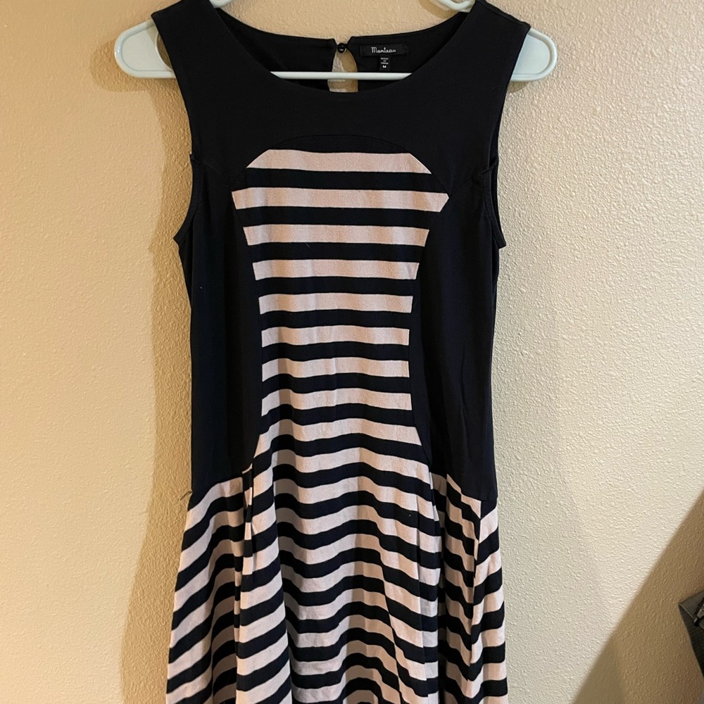 Monteau Black and Tan Stripped Dress